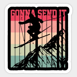 Gonna Send It Vintage Freestyle Skiing Sticker